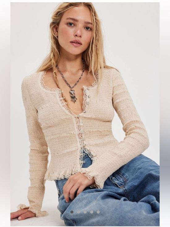 Free People Tops - Free People Elliot Smocked Top, XS